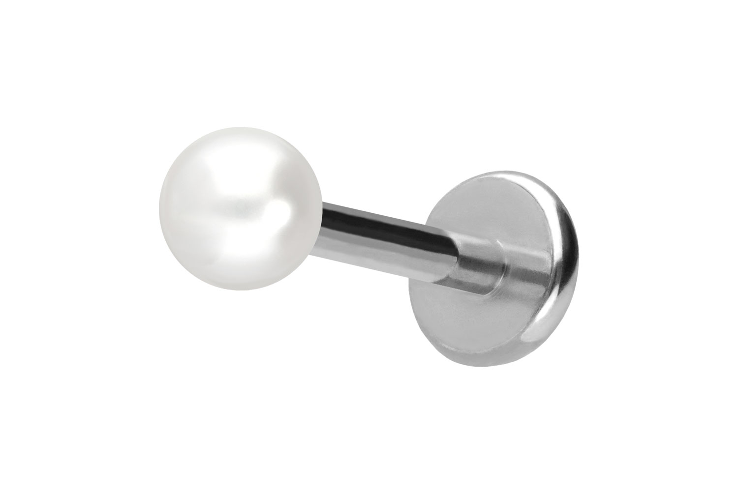 Titan Labret Piercing mit Push Fit SYNTHETISCHE PERLE